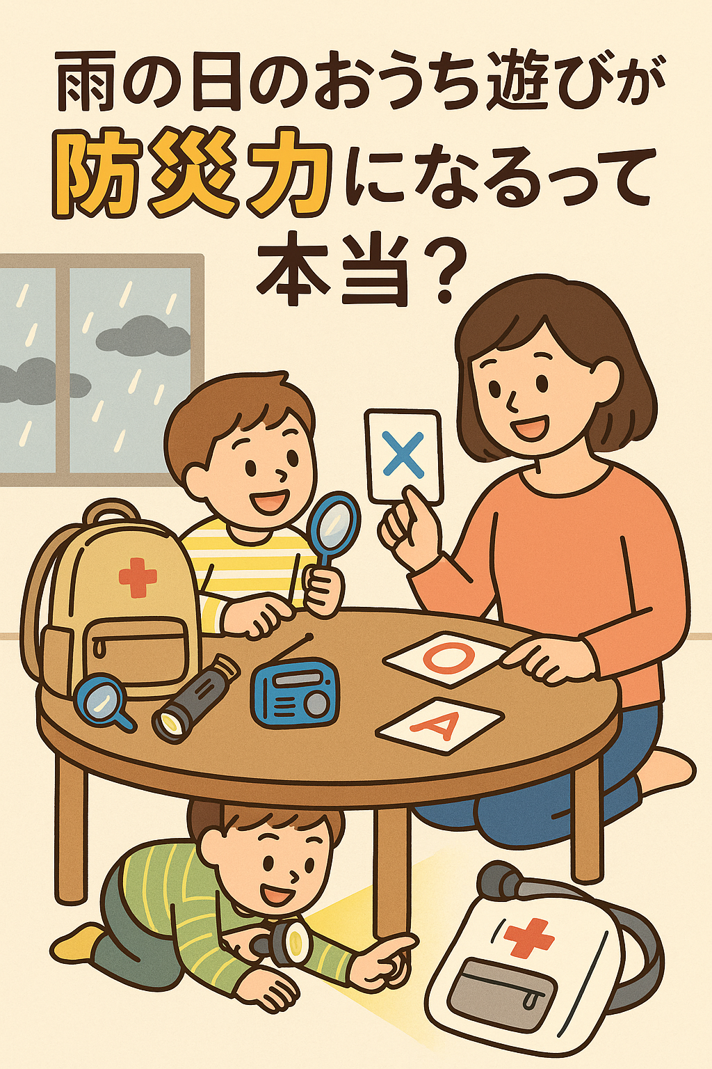 雨の日、おうち遊びが “防災力” になるって本当？　防災トレジャーハント・ゲームとか、、